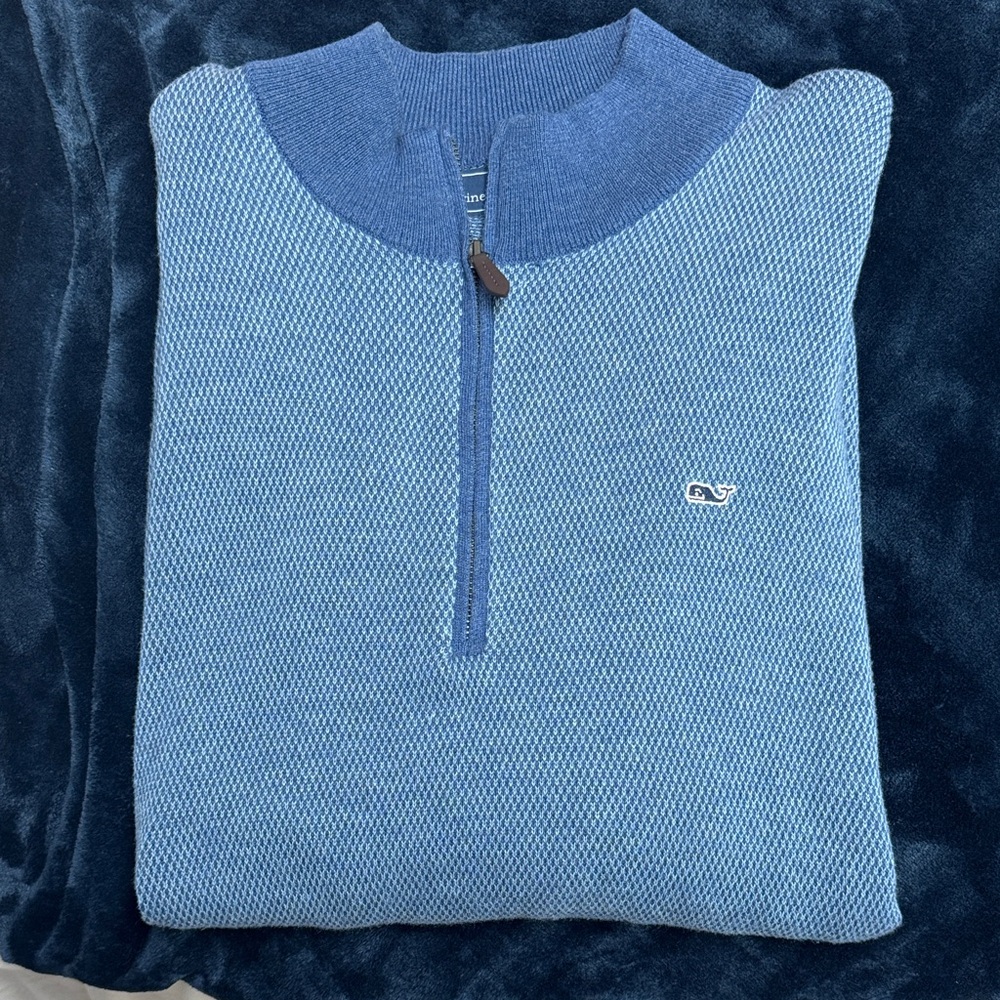 Vineyard Vines Blue Half-Zip Sweater